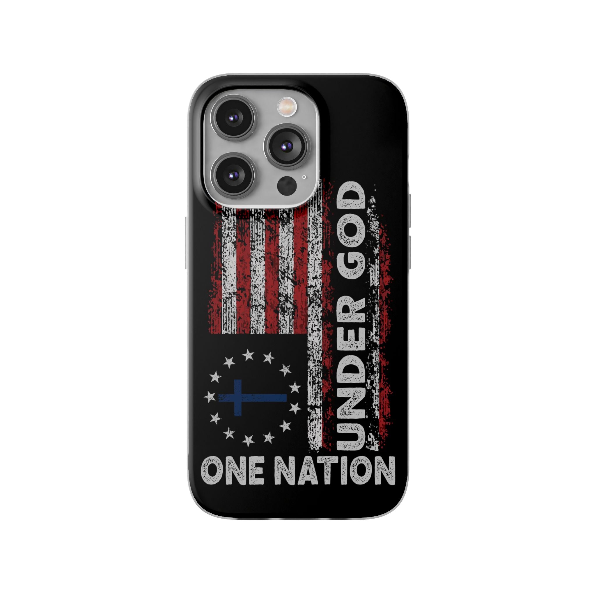 One Nation Under God American Flag - Flexi Case Apple iPhone Case
