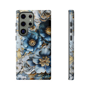 Blue Blooming Flowers - Tough Guard Samsung Galaxy Case