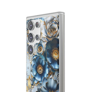 Blue Blooming Flowers Flexi Case - Samsung Galaxy Case