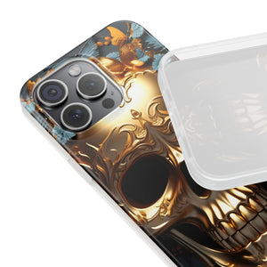 Golden Skull Floral & Butterflies Flexi Case - Apple iPhone Case