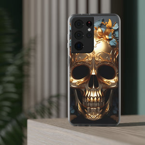 Golden Skull Floral & Butterflies Flexi Case - Samsung Galaxy Case
