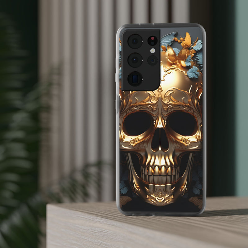 Golden Skull Floral & Butterflies Flexi Case - Samsung Galaxy Case