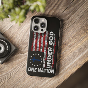 One Nation Under God American Flag - Flexi Case Apple iPhone Case