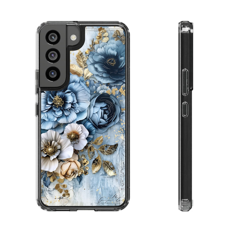 Blooming Blue Floral Bouquet - Crystal Guard Durable Samsung Galaxy Case