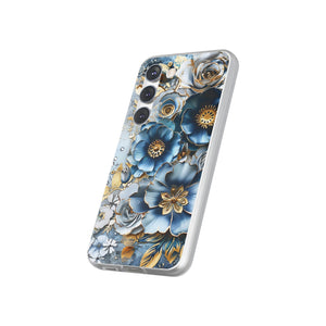 Blue Blooming Flowers Flexi Case - Samsung Galaxy Case