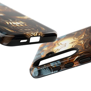 Golden Skull Floral & Butterflies Armor - Tough Guard Samsung Galaxy Case