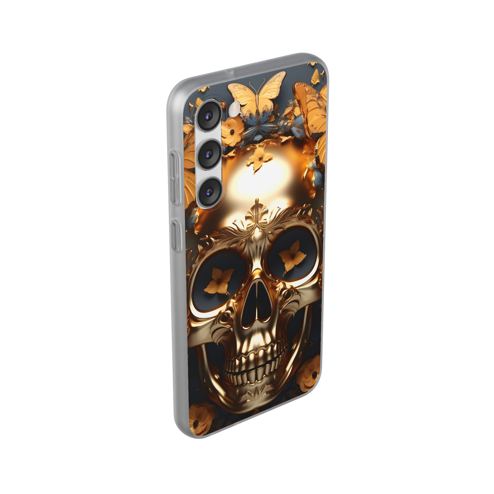 Golden Skull Floral Armor Flexi Case - Samsung Galaxy Case