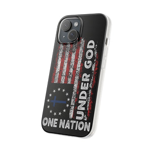 One Nation Under God American Flag - Flexi Case Apple iPhone Case