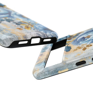 Blue & Gold Blooming Flowers - Tough Guard Google Pixel Case