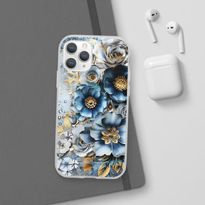 Blue Blooming Flowers Flexi Case - Apple iPhone Case