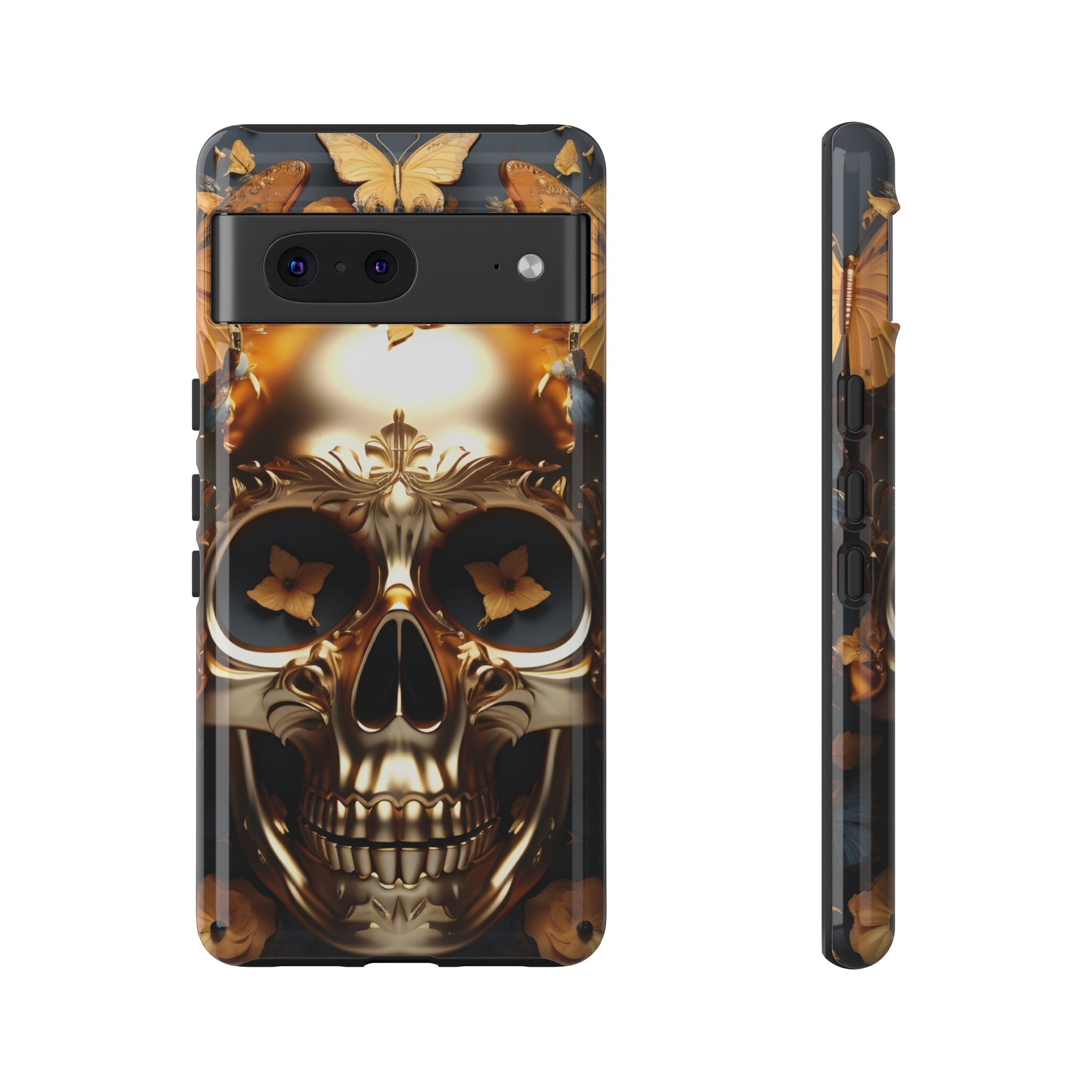 Golden Skull Floral Armor - Tough Guard Google Pixel Case
