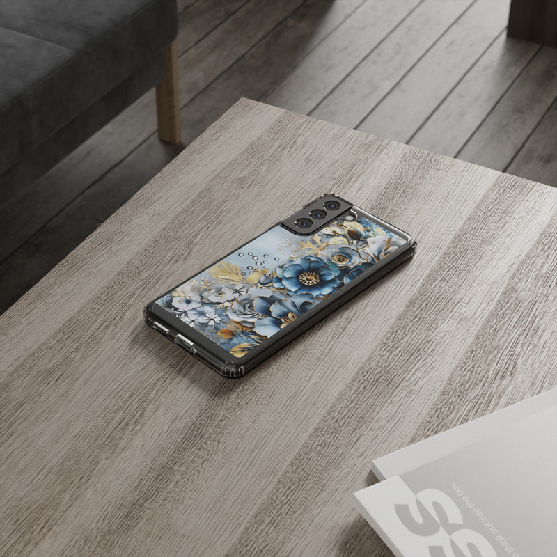 Blooming Blue Floral Bouquet - Crystal Guard Durable Samsung Galaxy Case