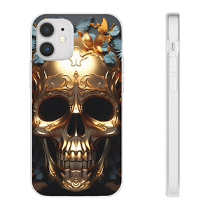 Golden Skull Floral & Butterflies Flexi Case - Apple iPhone Case