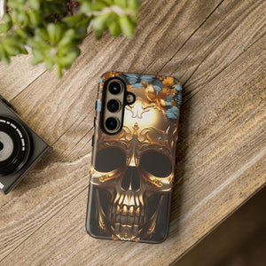 Golden Skull Floral & Butterflies Armor - Tough Guard Samsung Galaxy Case