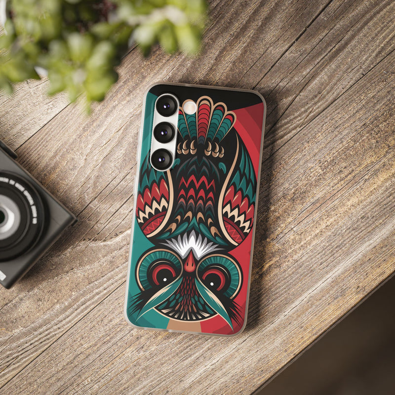 Majestic Haida Native American Owl - Flexi Case Samsung Galaxy Case