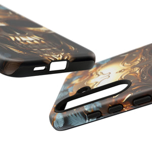 Golden Skull Floral & Butterflies Armor - Tough Guard Samsung Galaxy Case