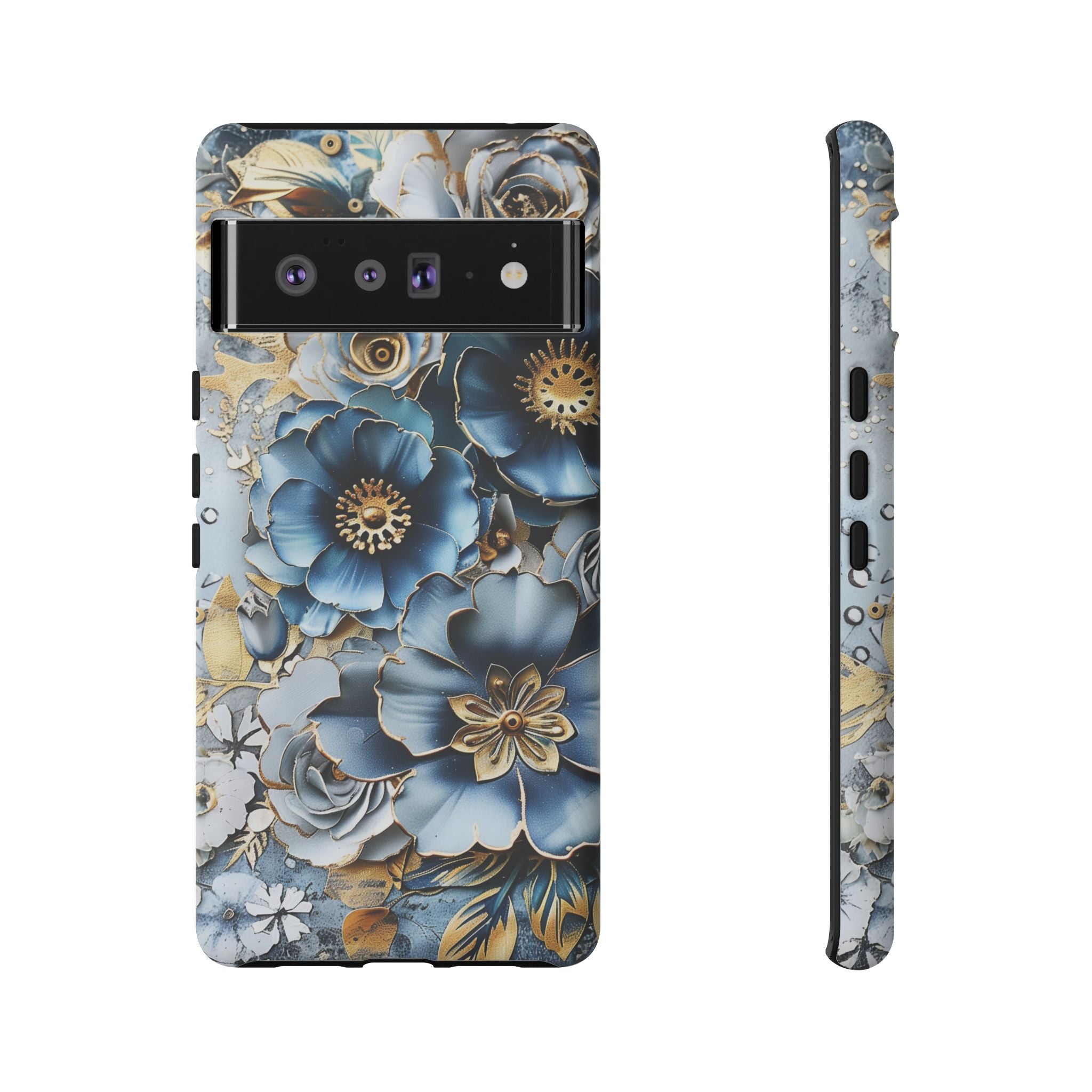 Blue Blooming Flowers - Tough Guard Google Pixel Case