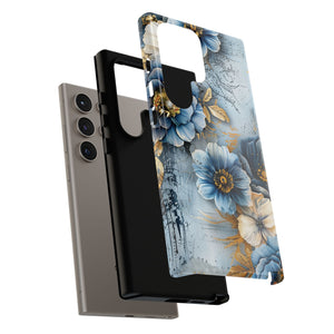 Blue & Gold Floral - Tough Guard Samsung Galaxy Case
