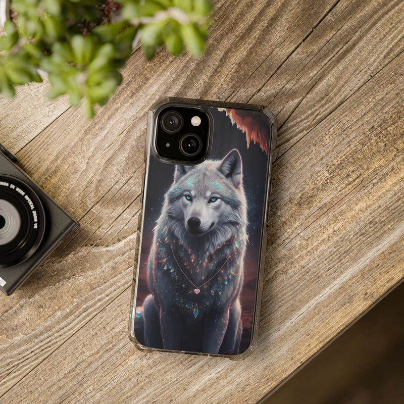 Majestic Guardian Wolf - Magnetic Crystal Guard Apple iPhone Case
