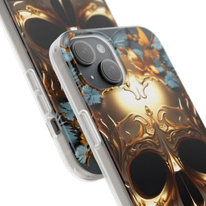 Golden Skull Floral & Butterflies Flexi Case - Apple iPhone Case