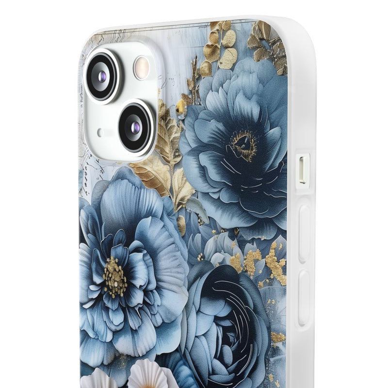 Blooming Blue Floral Bouquet Flexi Case - Apple iPhone Case