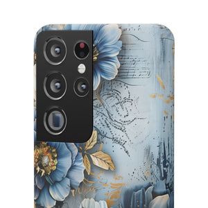 Blue & Gold Floral Snap Case - Samsung Galaxy Case